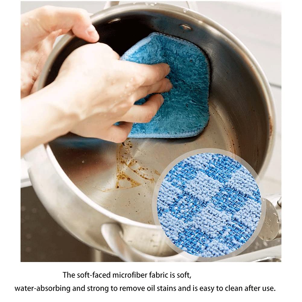 Heavy-Duty Kitchen Scouring Pads - 6 Pack Dishwashing Sponge Blocks for Pots, Pans & Utensils - Non-Scratch Cleaning Pads for Tough Stains & Grease - Ideal for Daily Dishwashing, Grill Cleaning & Household Chores