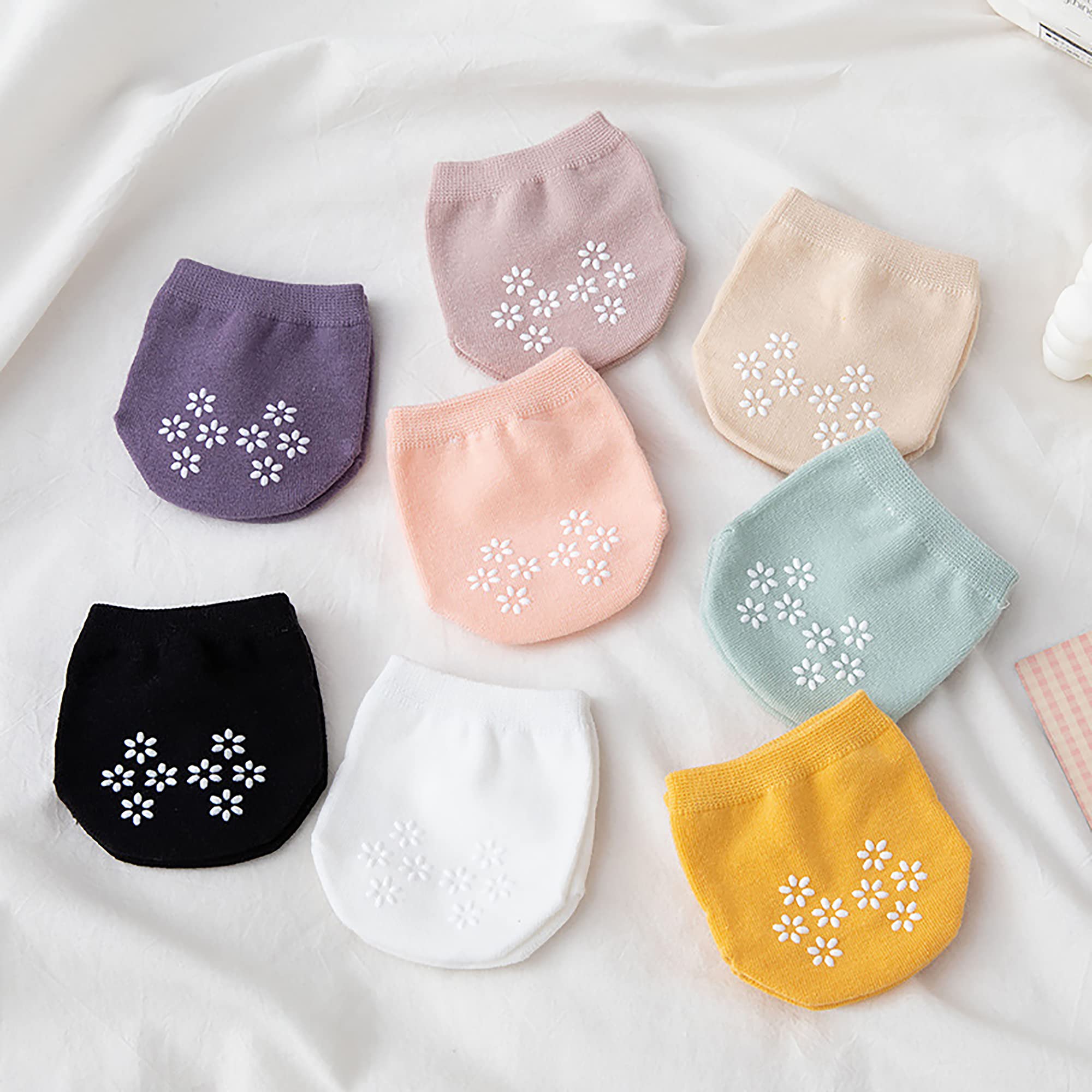 6 Pairs Invisible Toe Socks for Women - Non-Slip Half Socks for Shoes & Sandals