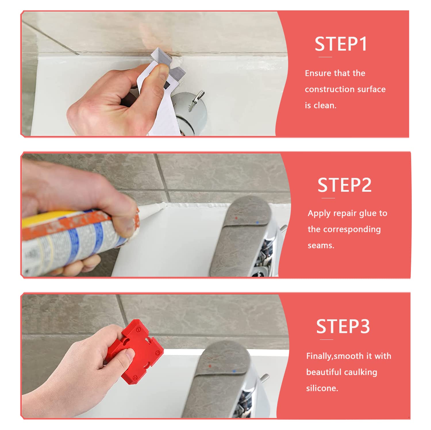 11-Piece Professional Caulking Tool Kit with Sealant Finishing Tools - Easy Silicone Caulking Guides, Caulk Removal & Fill Tools - Perfect for Bathroom, Kitchen & Window Sealing Projects