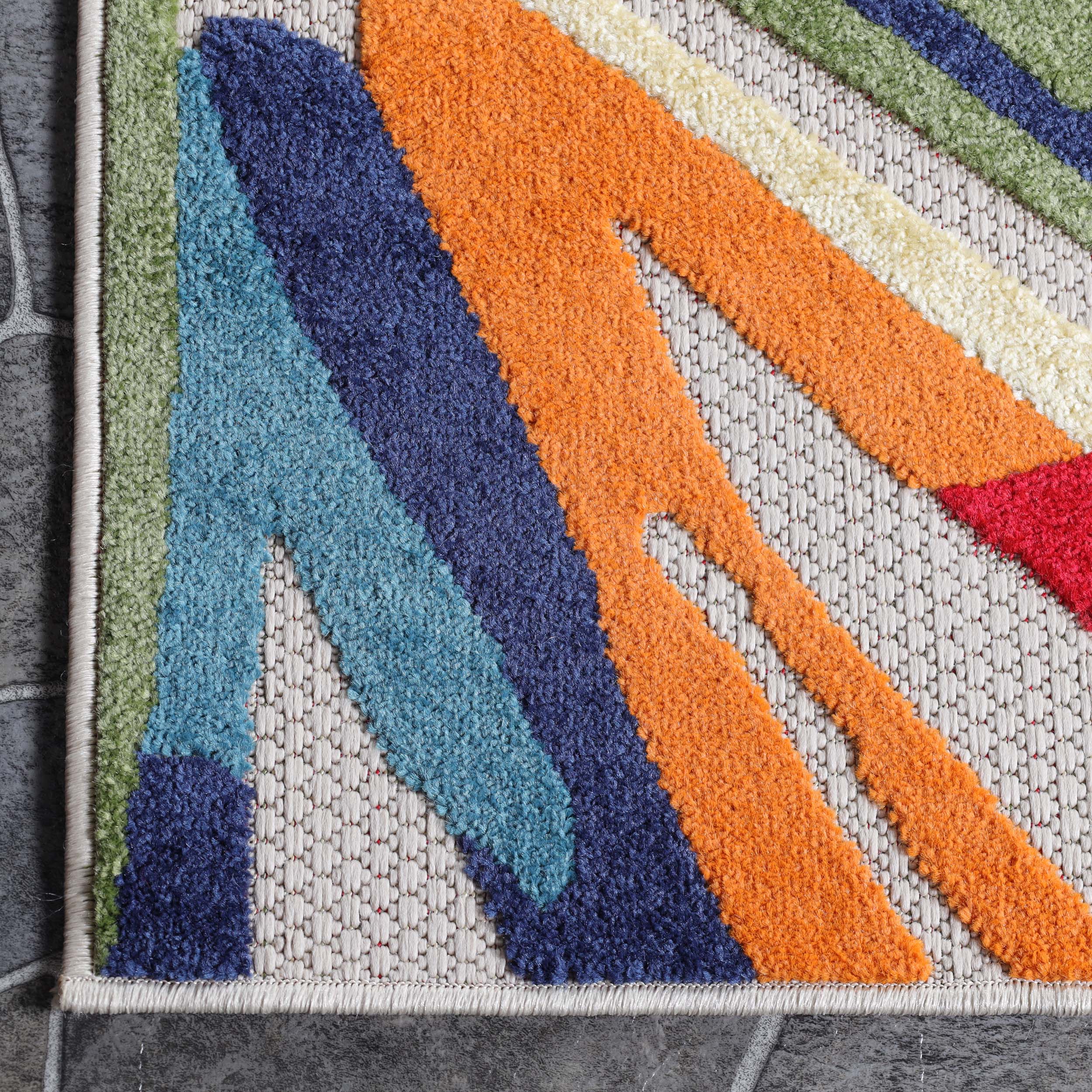 Leander Modern Geometric Abstract Indoor/Outdoor Area Rug - Non-Slip Living Room Carpet, Bedroom Runner for Home Decor | Perfect for Hallway, Patio & Office Spaces