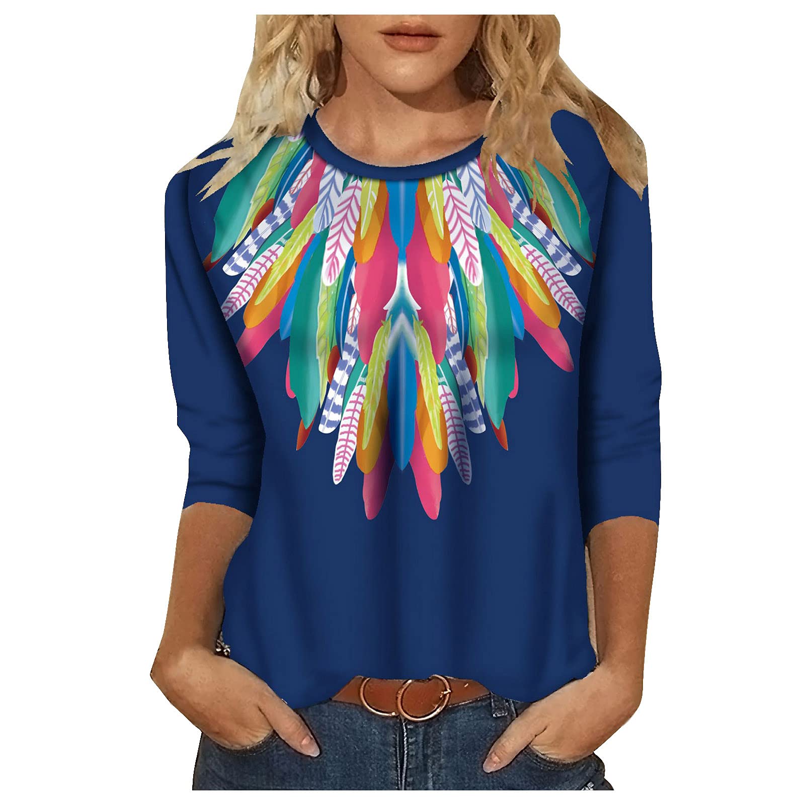 Women's Casual Long Sleeve Tunic Tops - Soft Round Neck Blouse Shirt & Sweatshirt for Work, Travel & Everyday Wear