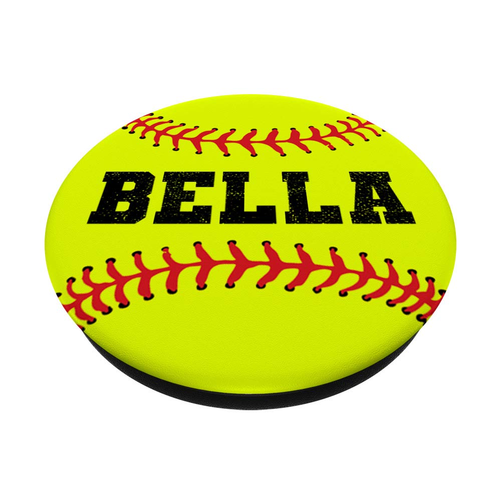 BELLA Softball Catcher & Pitcher Personalized Name Gift - Custom PopSockets Phone Grip & Stand for iPhone, Samsung & Tablets - Perfect for Baseball Games, Team Gifts & Phone Protection
