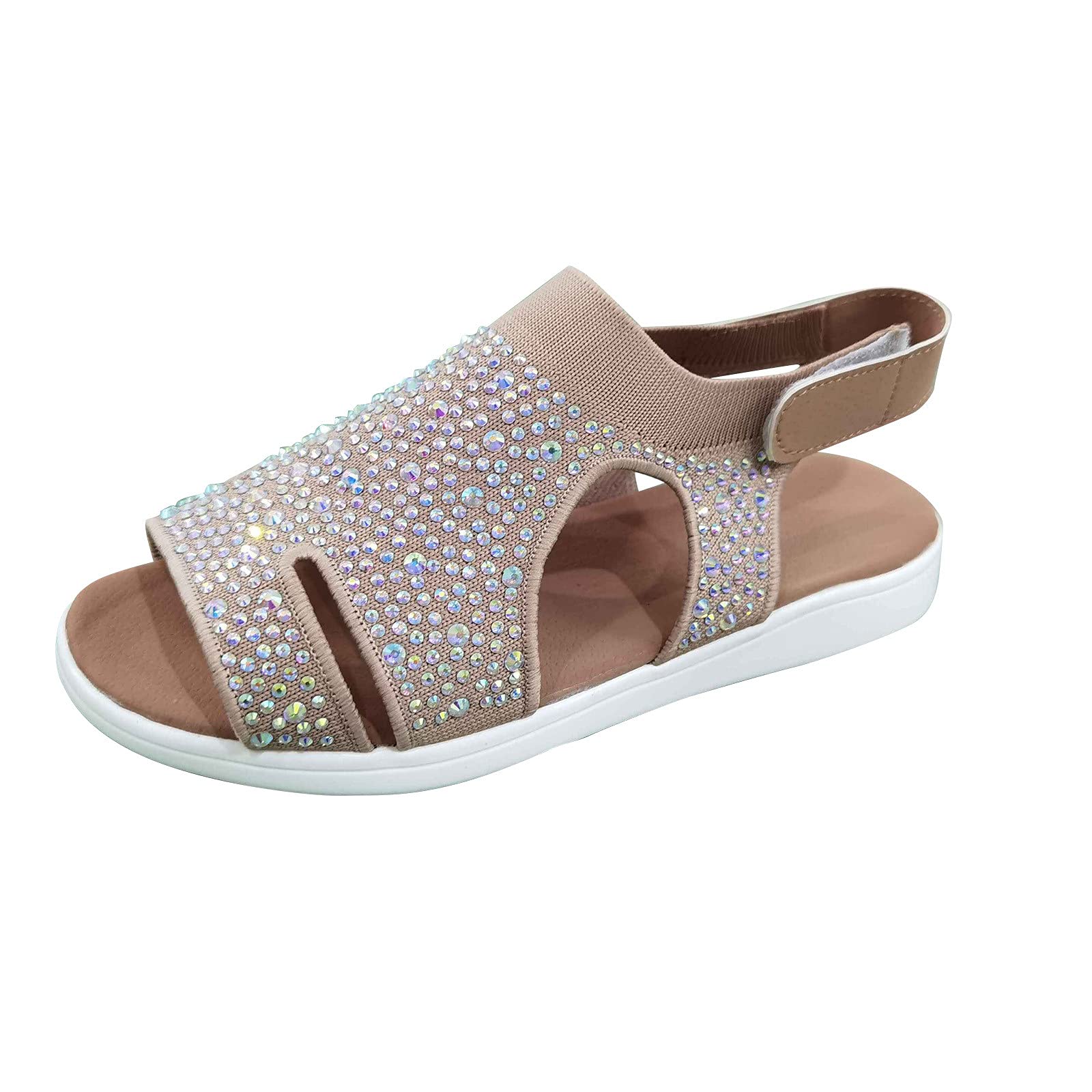 Women's Breathable Mesh Wedge Sandals with Hook & Loop Strap - Comfortable Peep Toe Platform Sandals for Summer, Beach, and Casual Outings