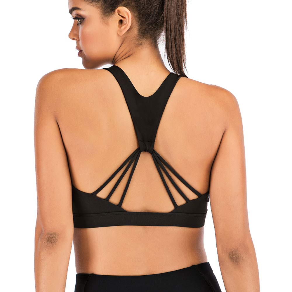 High Support Padded Sports Bra for Women - Criss Cross Back Yoga Running Workout Top - Perfect for Gym, Fitness & Active Lifestyle