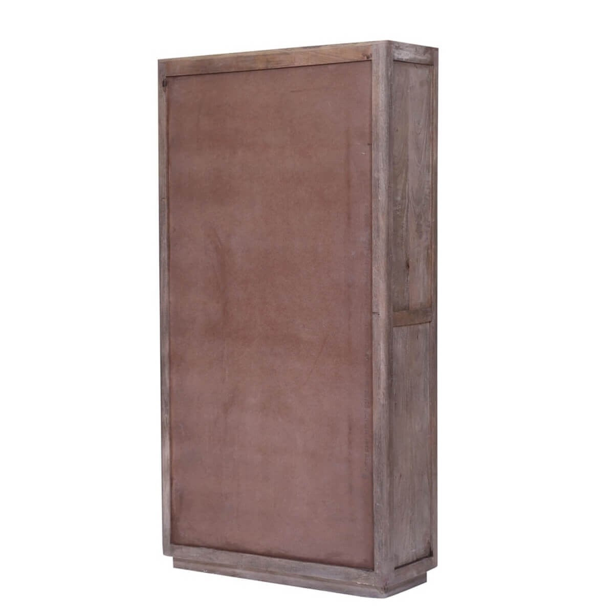 Hand Carved Reclaimed Wood Cabinet with Shelves and Drawers - Rustic Indian Furniture for Living Room, Bedroom & Kitchen Storage