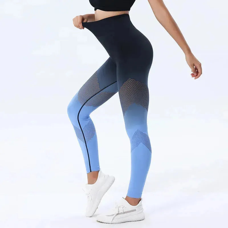 Women's High Waist Seamless Leggings - Gradient Yoga Pants for Running, Fitness, Gym & Cycling | Push Up Tummy Control Workout Leggings for Women | Perfect for Yoga, Pilates, Jogging & Daily Wear