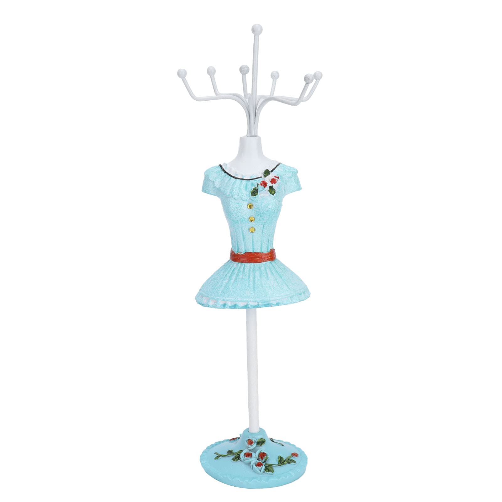 Brrnoo Jewelry Necklace Display Stand - Rotating Detachable Jewelry Organizer with Storage Shelf for Women (Blue) - Perfect for Boutique, Jewelry Store & Home Vanity Display