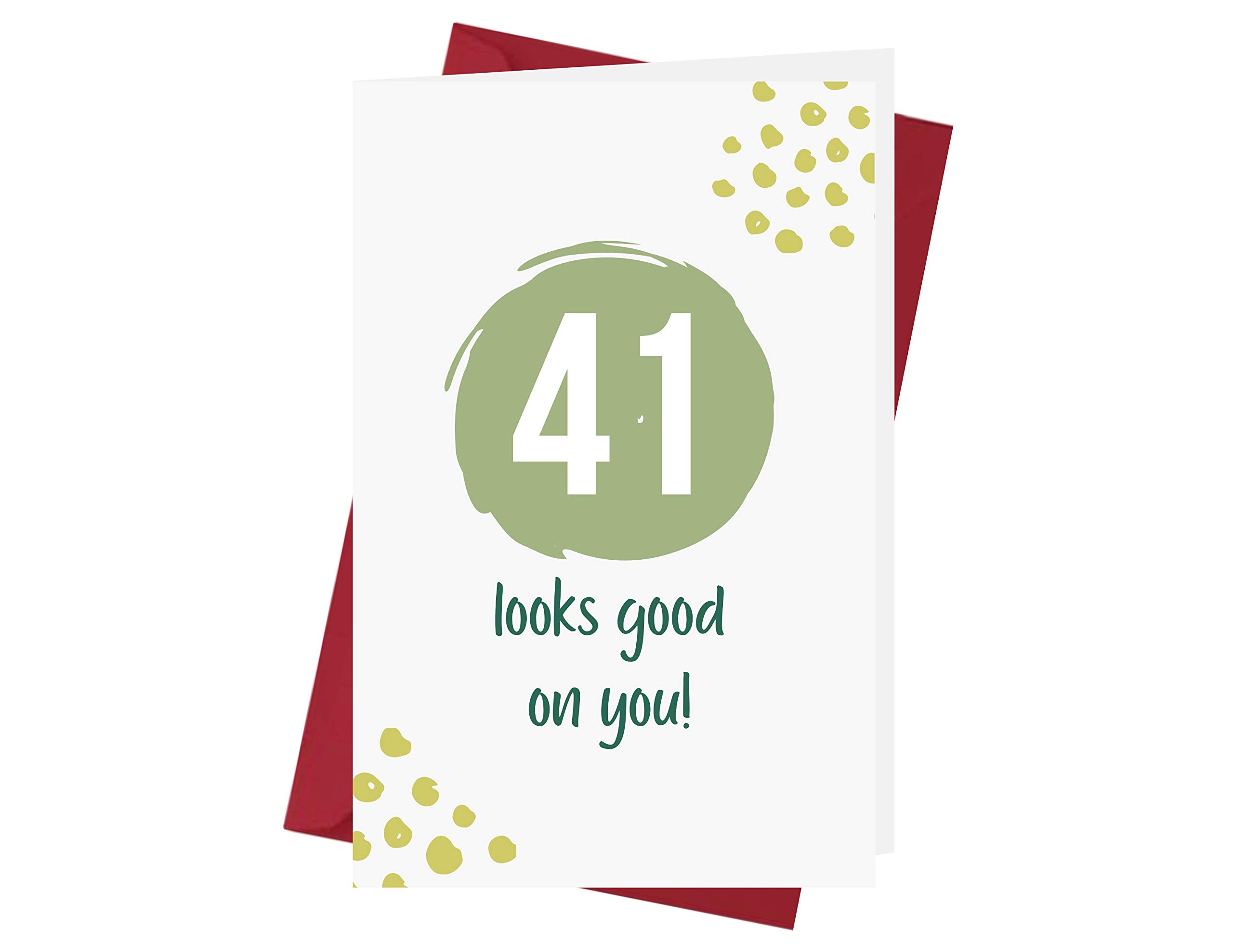 Funny 41st Birthday Card with Red Envelope - Perfect for 41st Birthday Celebrations