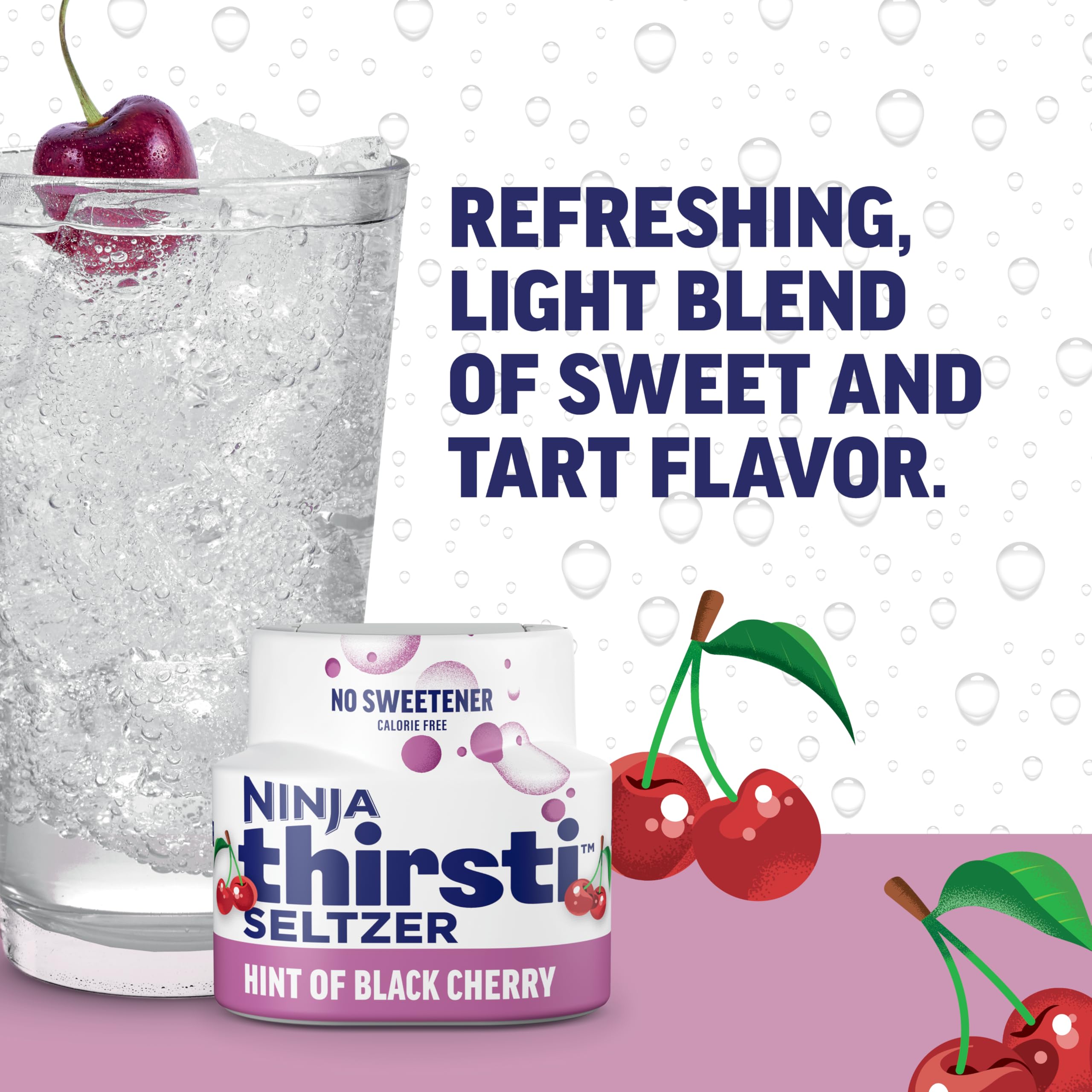 Ninja Thirsti Flavored Water Drops - Seltzer Variety Pack | Zero Calorie, Sugar-Free, No Artificial Sweeteners | Makes 20 Refreshing 12oz Sparkling Drinks | Perfect for Hydration at Home, Office or Gym (3-Pack, WCFV1)
