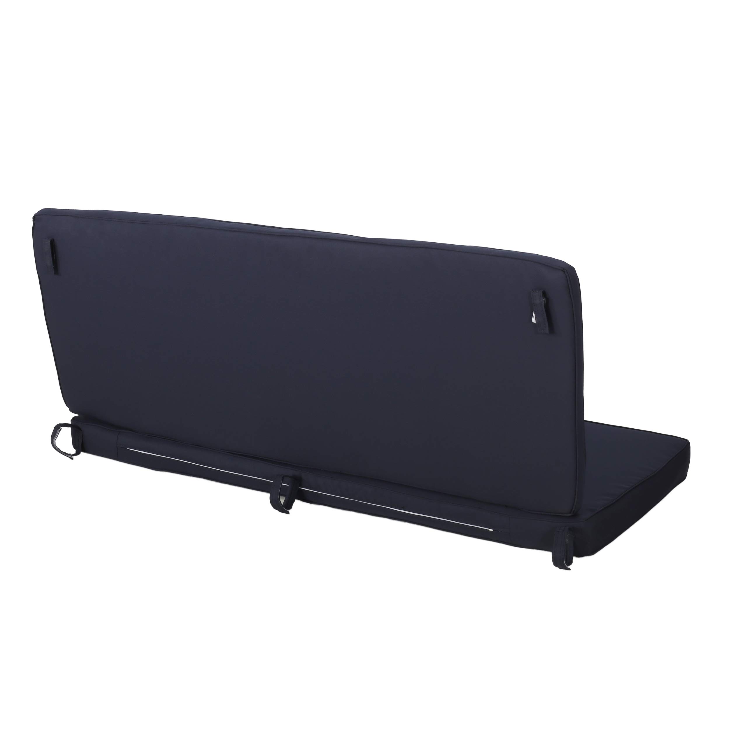Christopher Knight Home 313290 Gavin Outdoor Water Resistant Fabric Loveseat Cushions - Navy Blue - Weatherproof & Durable Patio Furniture Cushions for Deck, Porch, and Poolside Lounging