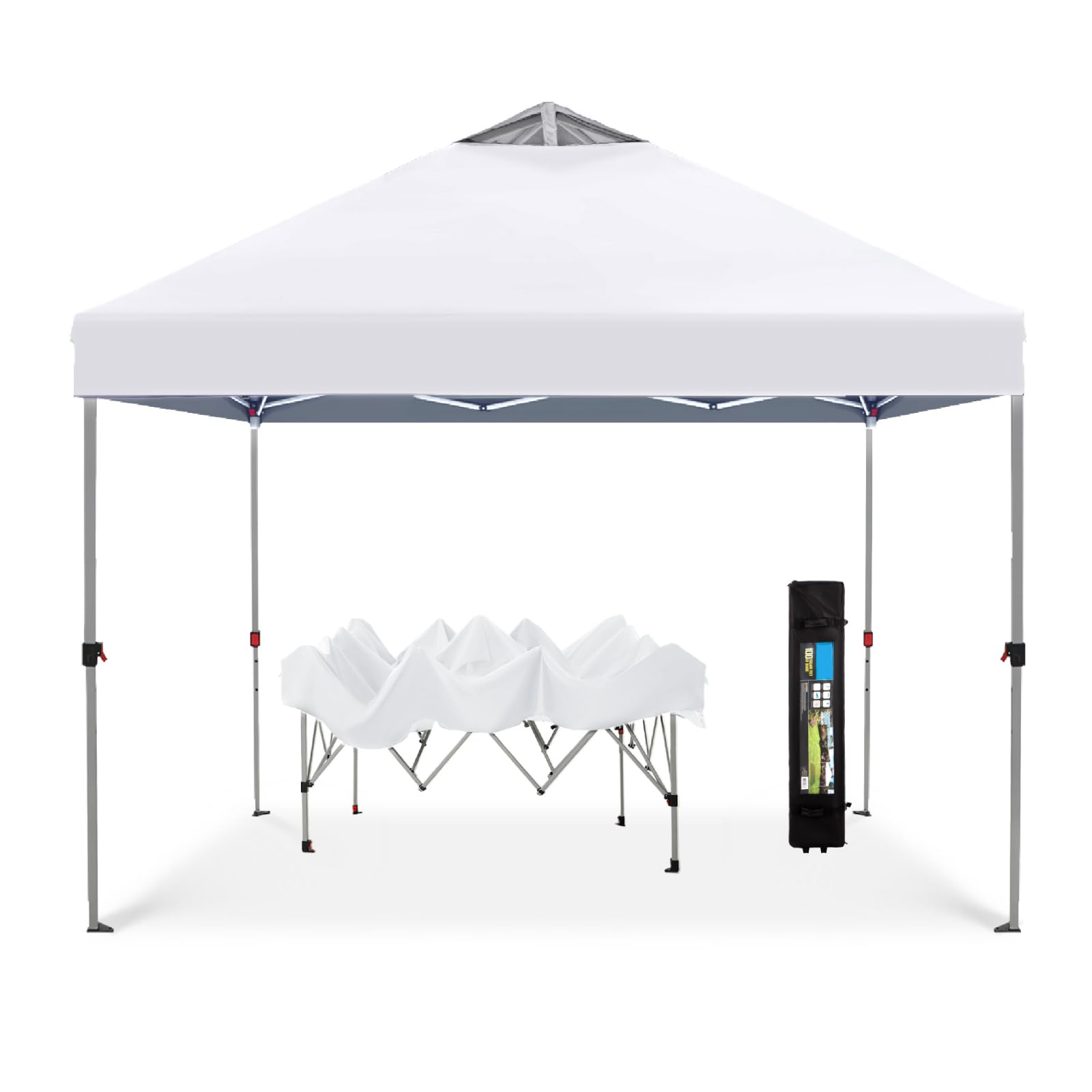HERA'S PALACE 10x10 Pop Up Canopy Tent - Heavy Duty Outdoor Shade Shelter with Carry Bag - Easy Setup for Backyard, Garden, Patio, Picnics, Camping, Beach and Outdoor Events