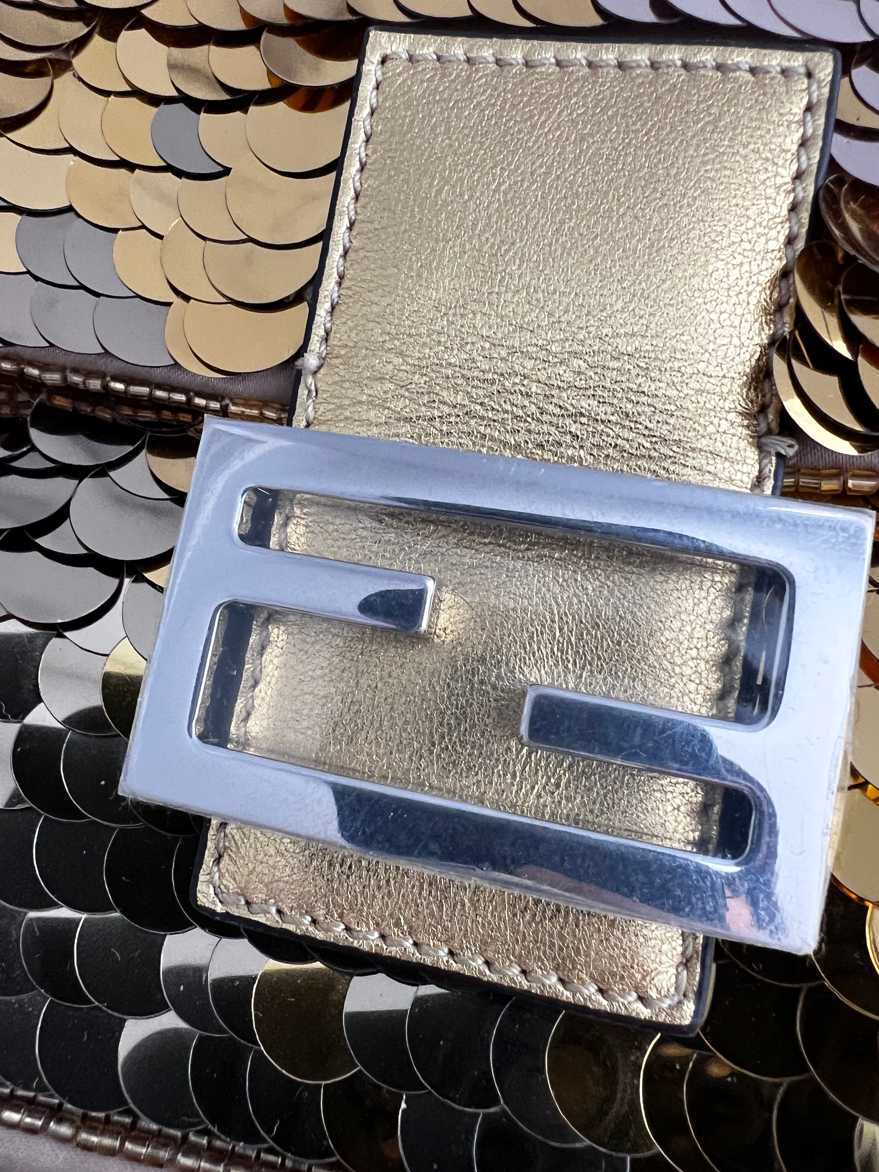 Fendi 1997 Baguette Bag with Sequin Paillettes - Luxury Shoulder Bag for Women, Perfect for Evening Parties & Special Occasions