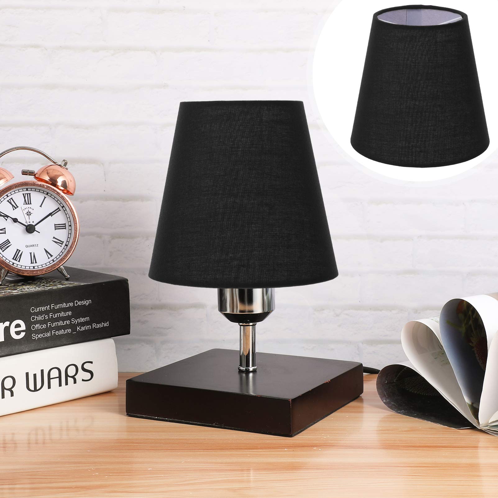 Lurrose Black Sheer Fabric Barrel Lampshade - Handcrafted Natural Linen Lamp Cover for Table, Chandelier, Floor & Wall Lights - Perfect for Living Room, Bedroom & Office Decor