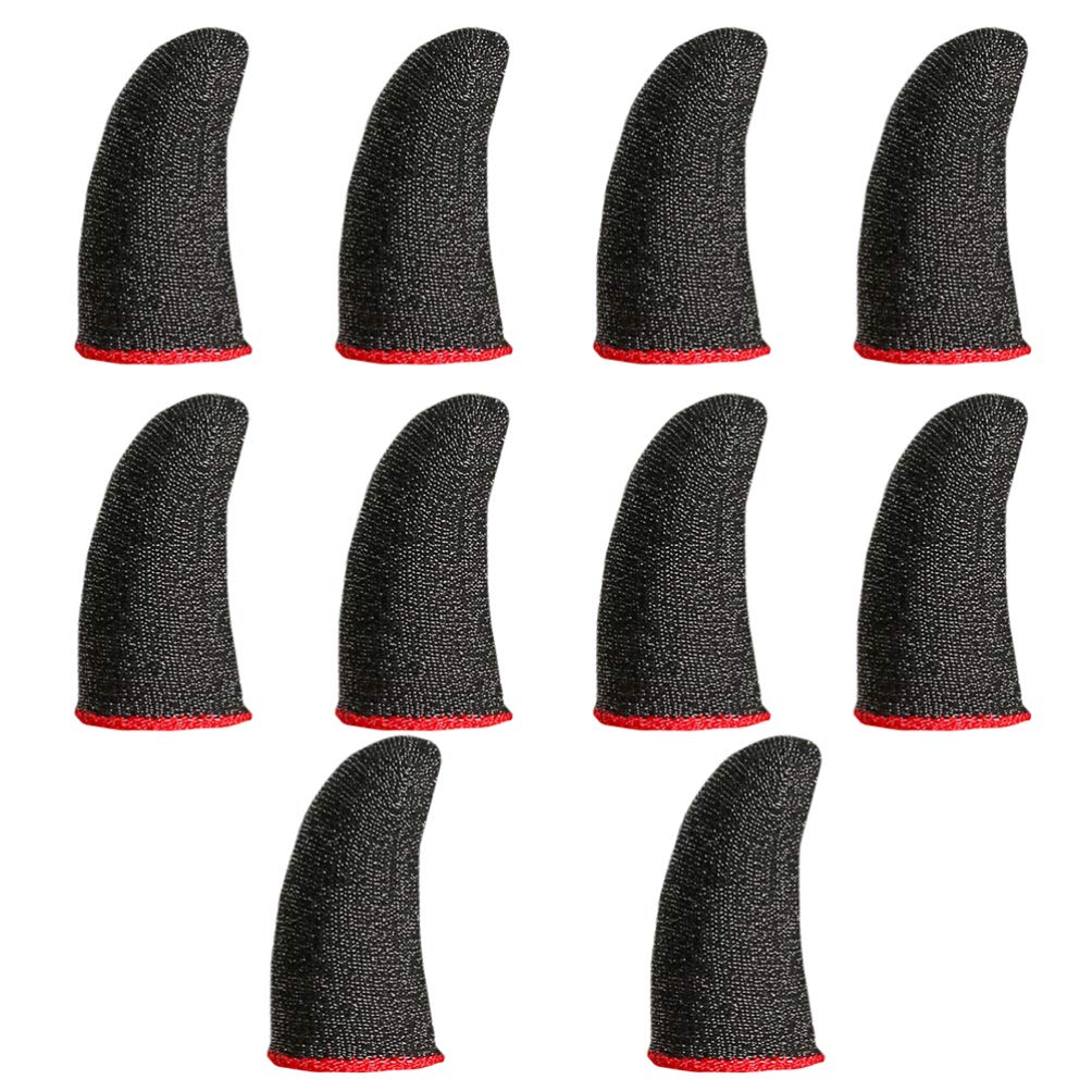 UKCOCO 10-Pack Silver Fiber Gaming Finger Covers - Non-Slip Finger Gloves for Mobile & Console Gaming - Perfect for PUBG, Fortnite & Call of Duty