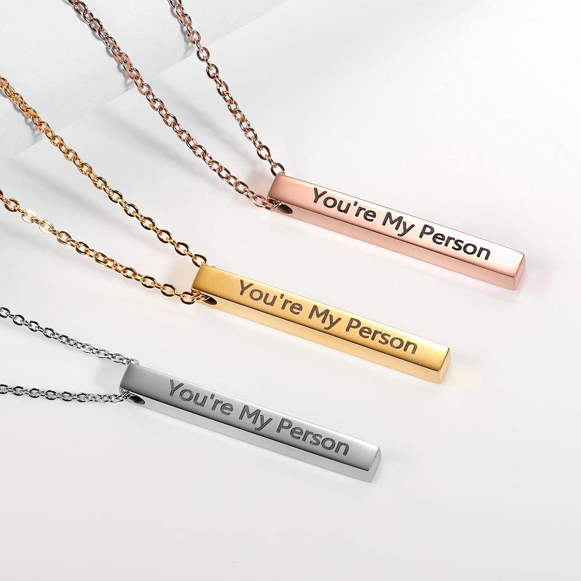 Personalized 3D Bar Necklace - Custom Engraved Name Pendant for Men & Women - Unique Gift for Anniversary, Birthday & Valentine's Day - Perfect for Everyday Wear & Special Occasions
