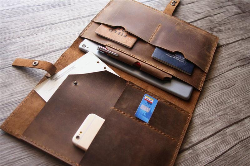 Premium Embossed Leather MacBook Pro 15 Inch Sleeve Case - Stylish Protective Cover for Work, Travel & Everyday Use