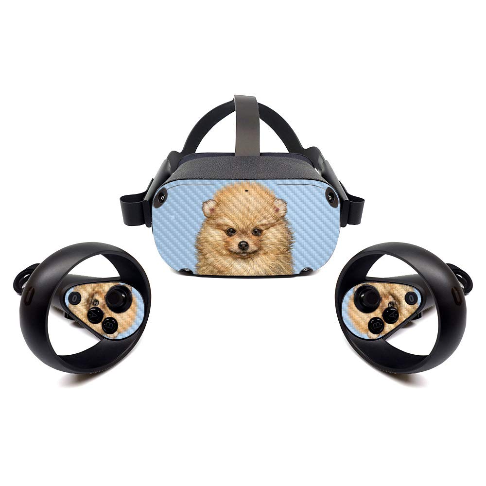 Premium Carbon Fiber Skin for Oculus Quest 2 - Pomeranian Design | Protective & Durable Textured Cover | Easy to Apply & Remove | Made in USA | Perfect for Gaming, VR Protection & Customization