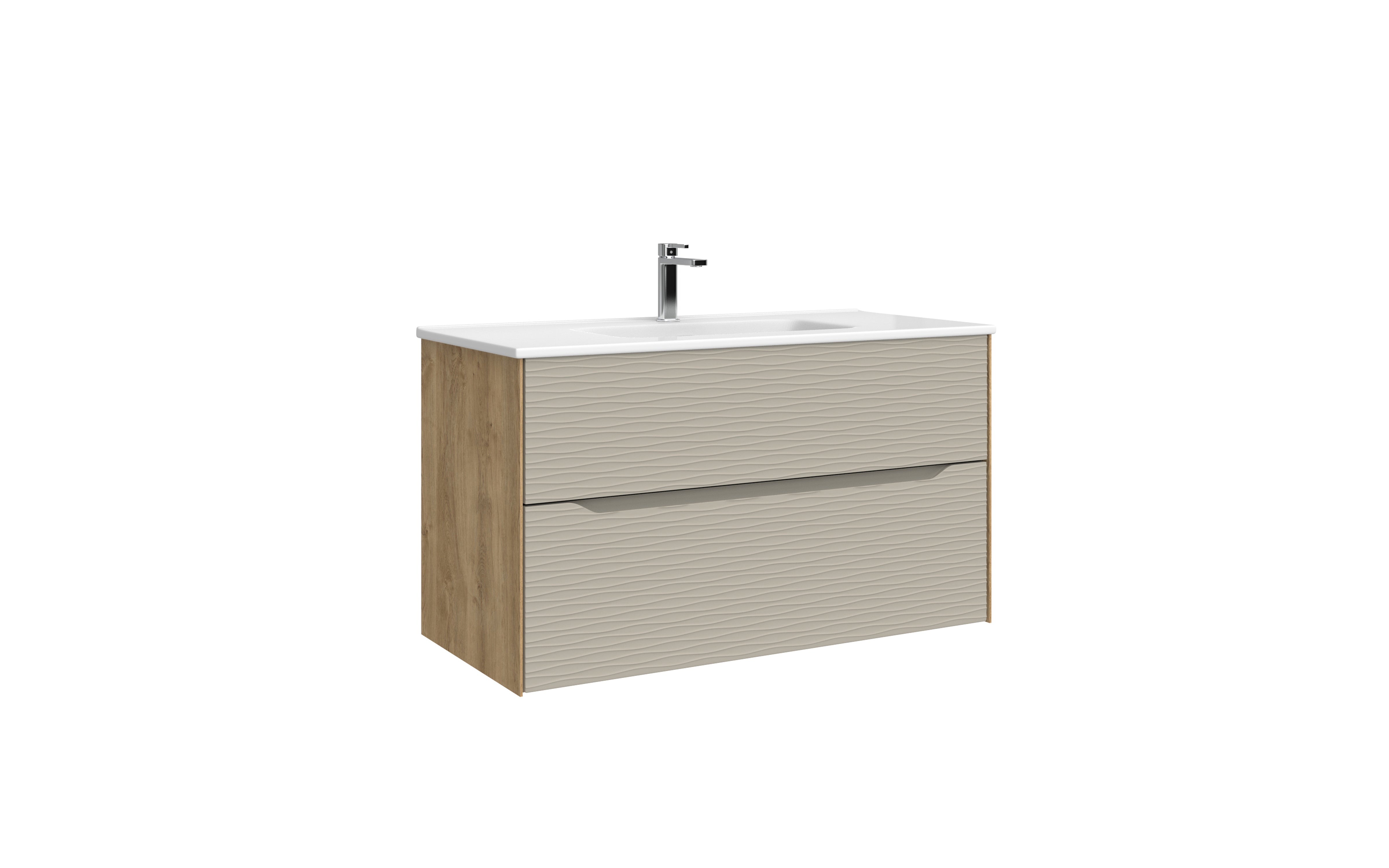 DAX Sahara Bathroom Vanity Cabinet with Onix Basin - Modern Bathroom Storage with Sink for Home & Apartment - Perfect for Small Spaces & Powder Rooms