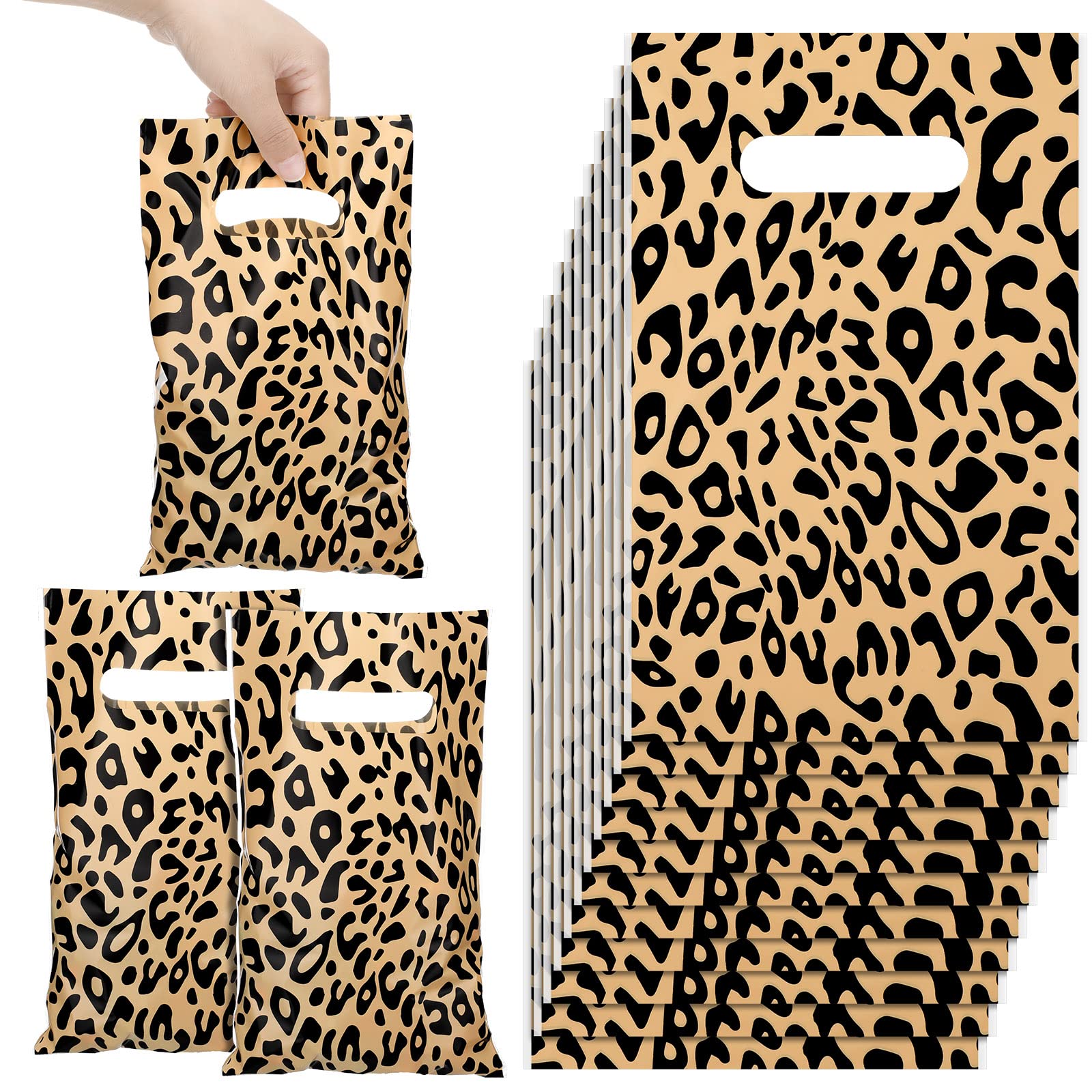 50pcs Leopard Print Treat Bags - Candy & Party Supplies for Wild Animal Theme Birthday