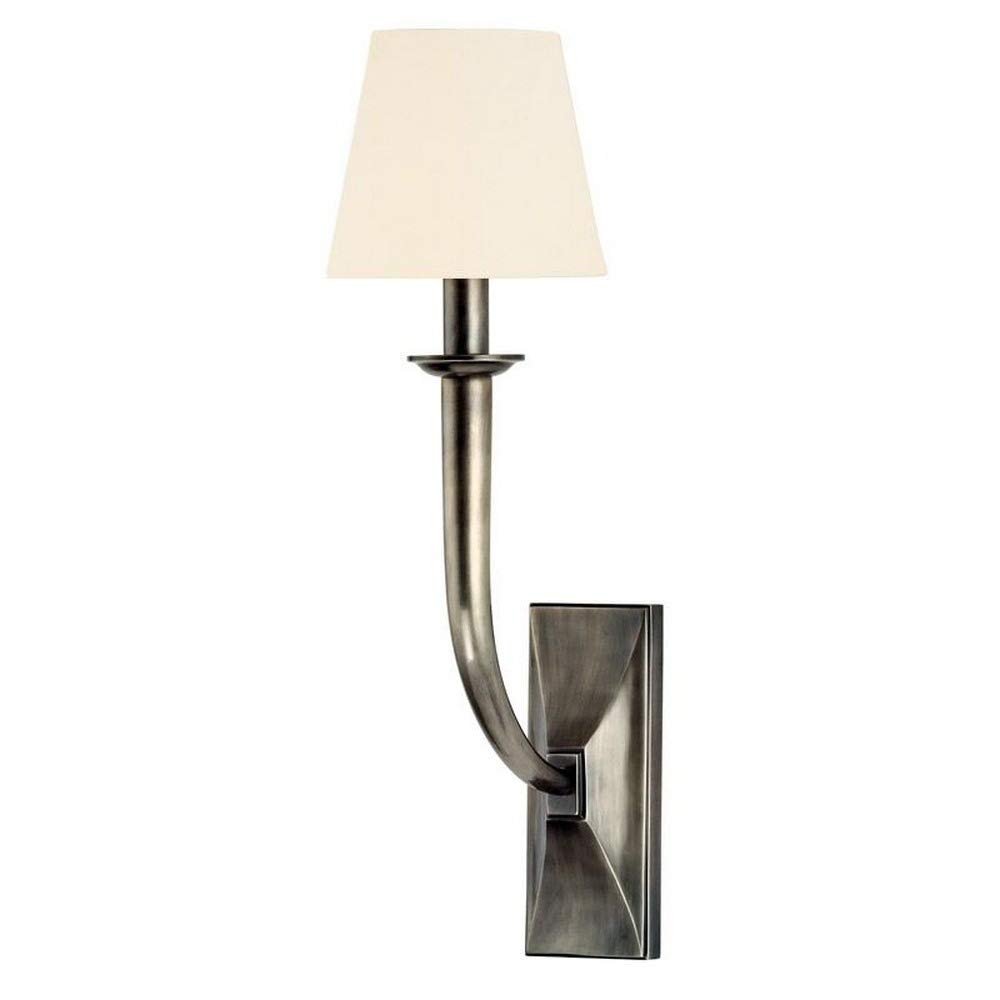 Hudson Valley Lighting 110-AS-WS Aged Silver Wall Sconce - Single Light Fixture for Bedroom, Hallway & Living Room Decor