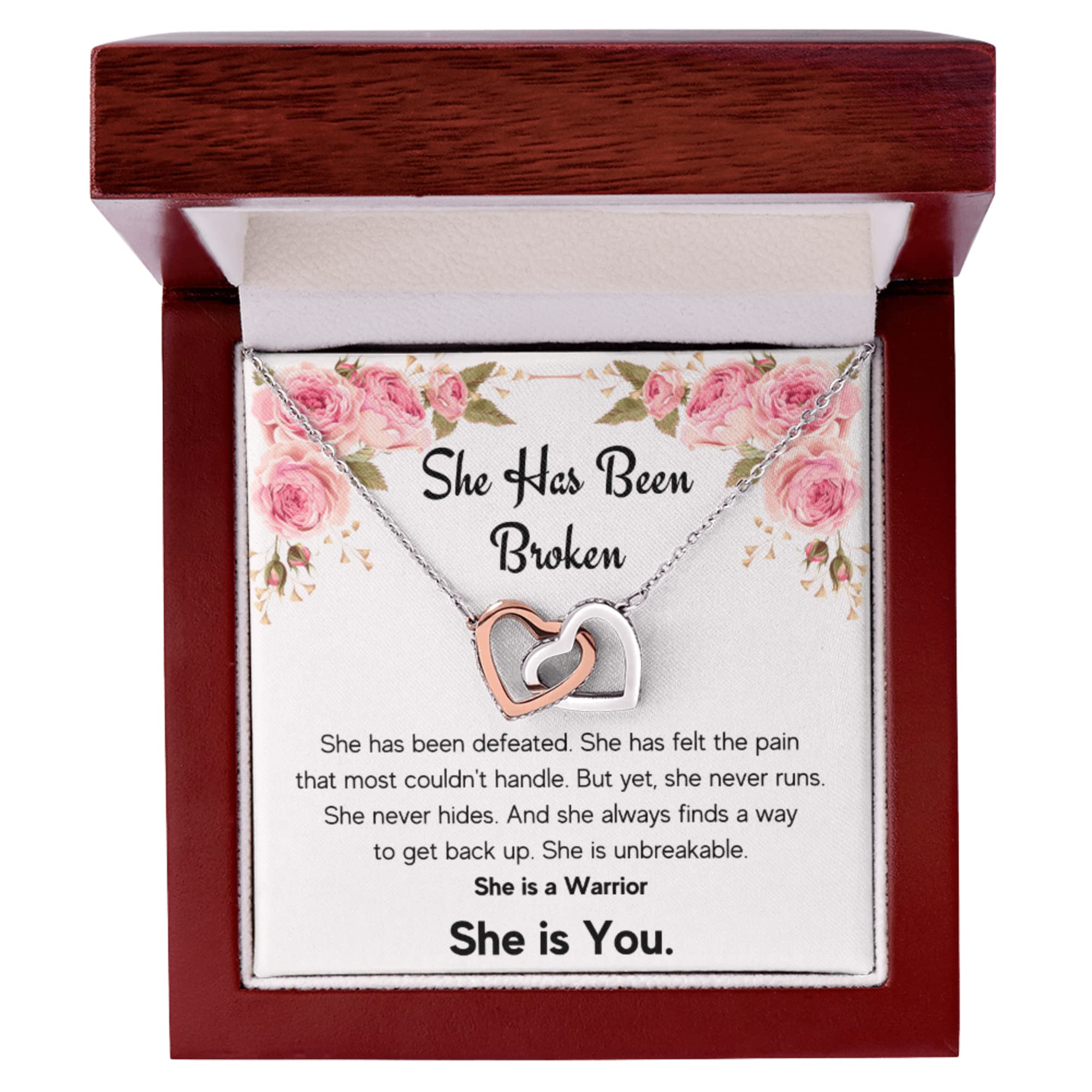 Get Well Soon Gifts for Women - Inspirational Stainless Steel Necklace Pendant with Encouragement Message Card & Gift Box | Sympathy, Recovery, New Beginnings Jewelry | Perfect for Hospital Visits, Cheer Up Presents & Motivational Gifts