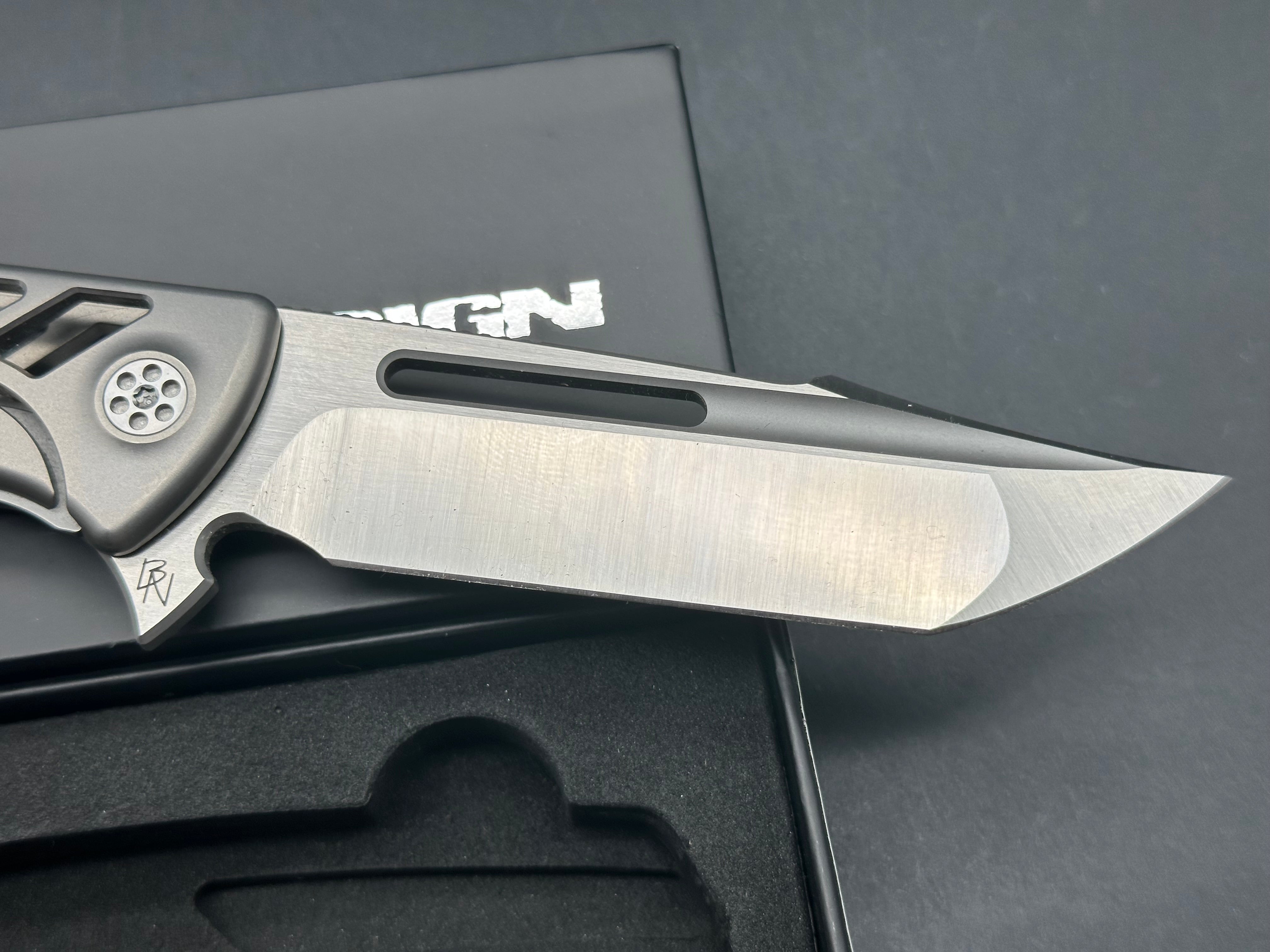 Sharp By Design Evo Typhoon Aspirated Titanium Knife - Premium EDC Folding Pocket Knife for Outdoor, Camping & Everyday Carry