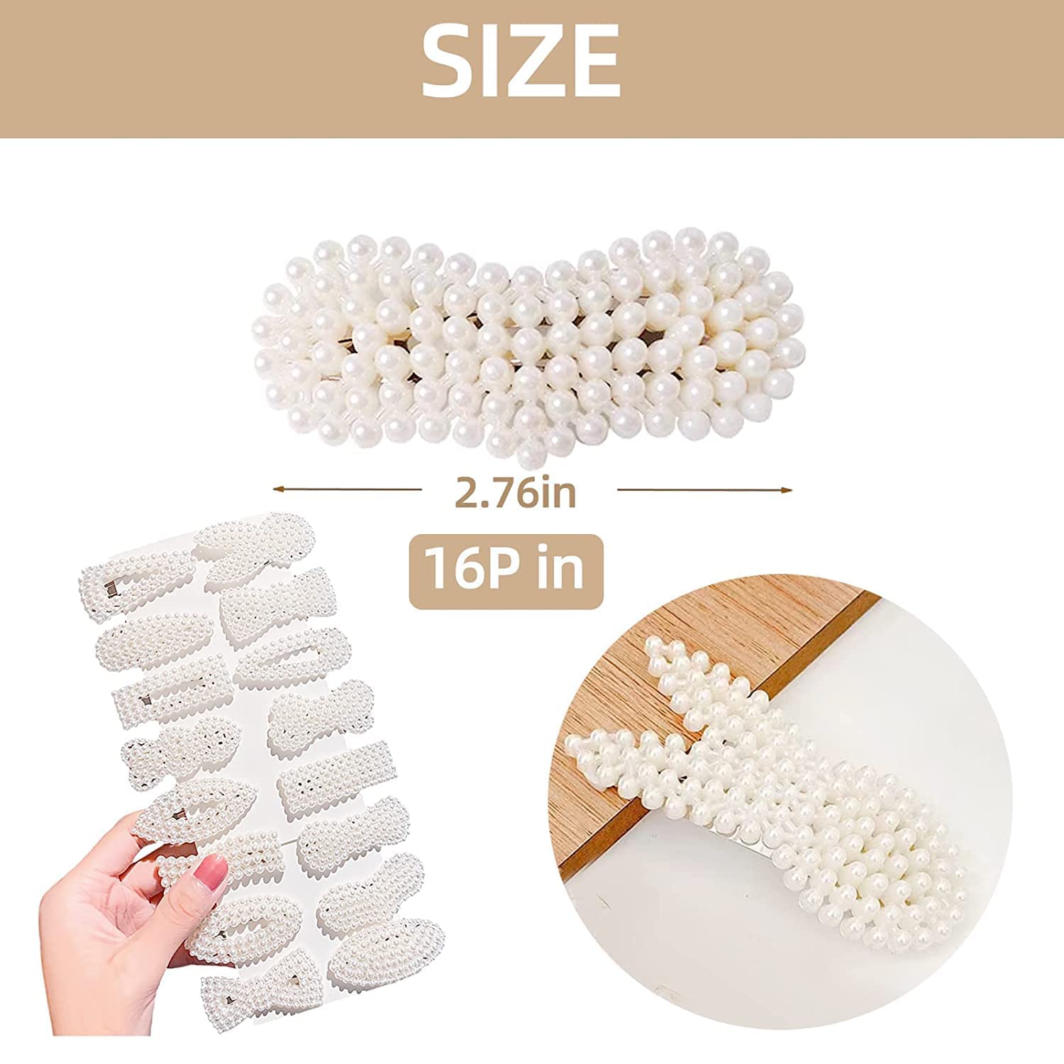 Korean Style DIVERSA Artificial Pearl Hair Clips - Set of 12 White Pearl Hair Pins & Barrettes for Women & Girls | Fashion Hair Accessories for Weddings, Parties & Daily Use