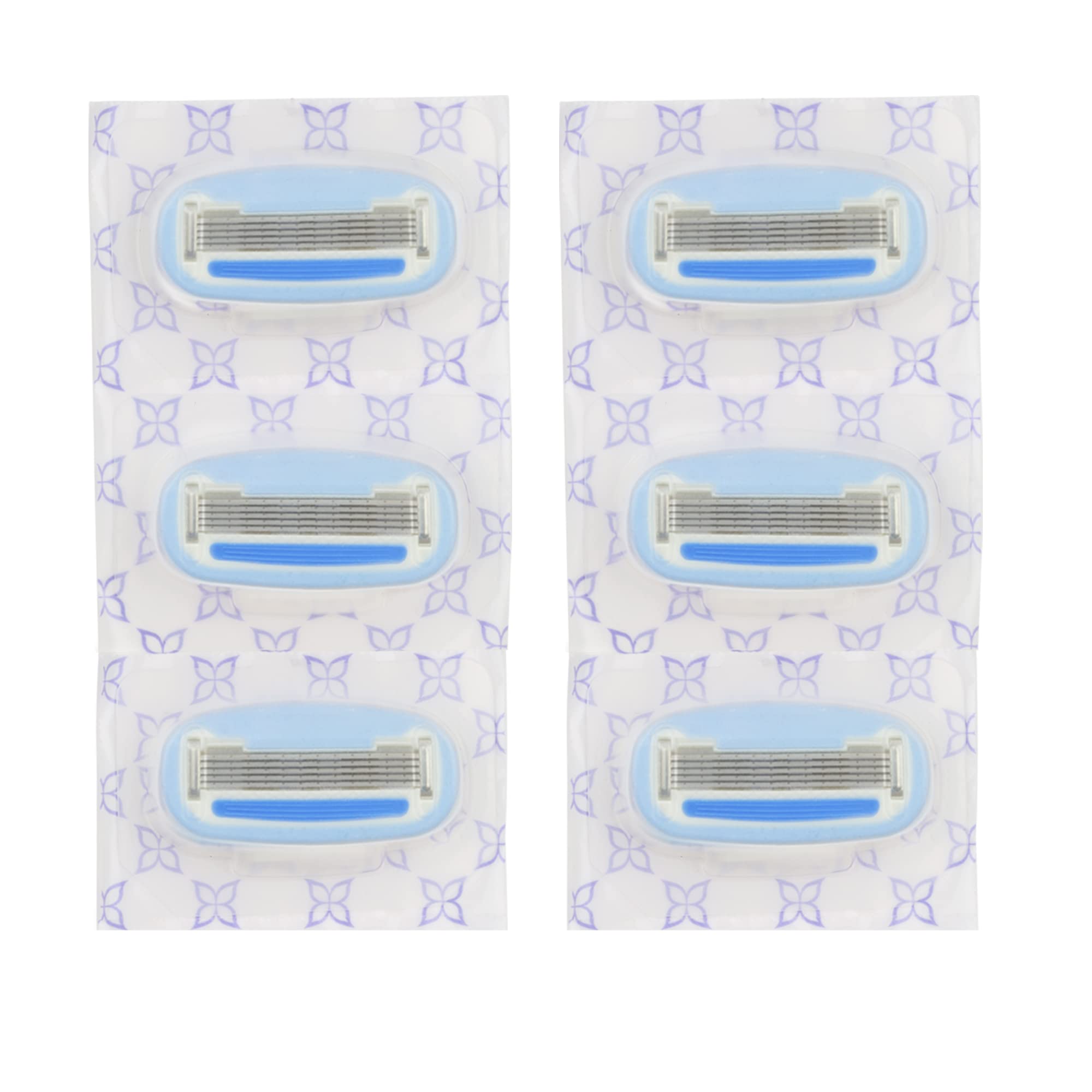 Amazon Basics 5-Blade Razor Refills for Women - 6 Count (Compatible with Amazon Basics Razor Handles Only) | Smooth Shaving for Legs, Underarms & Bikini Area | Previously Solimo Brand