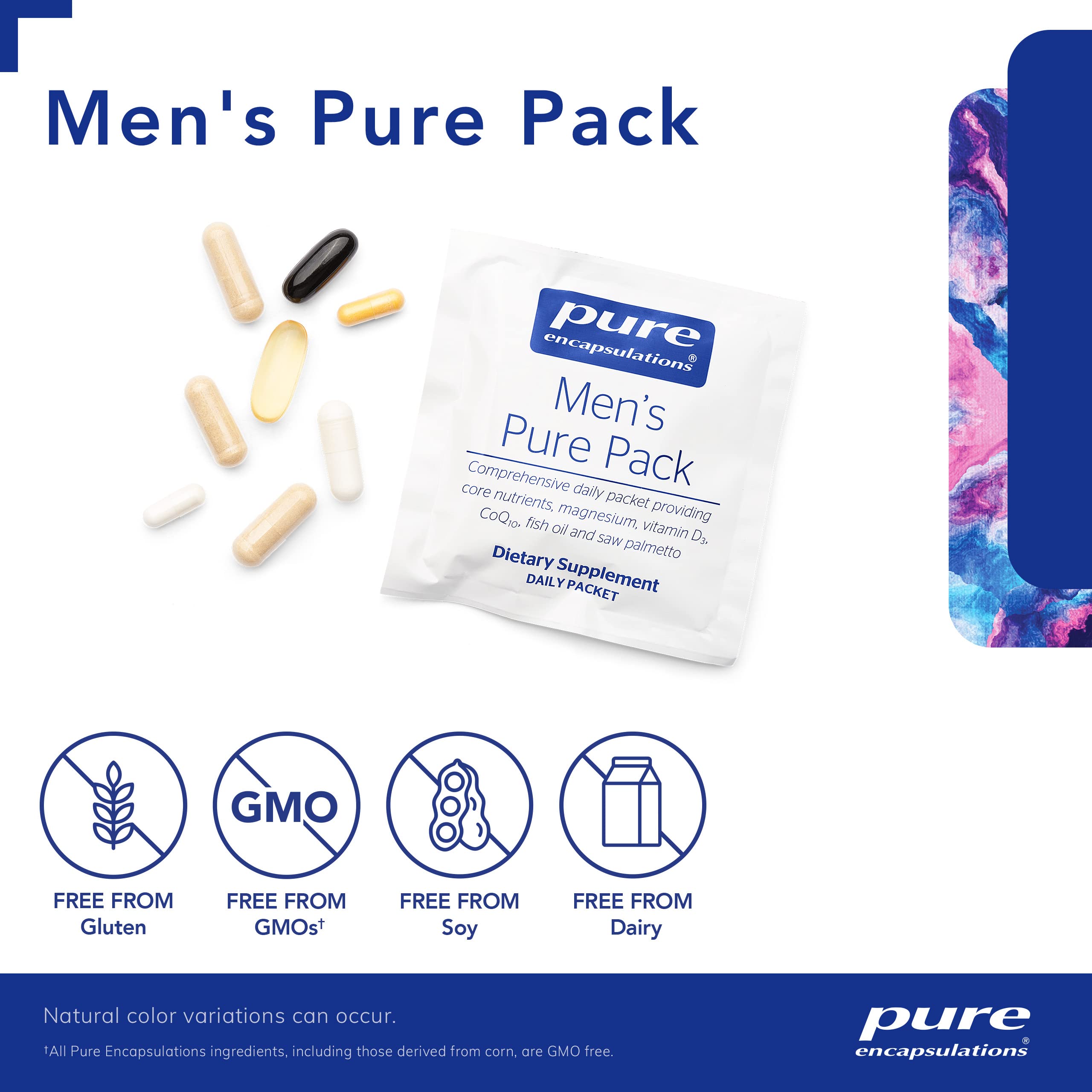 Pure Encapsulations Men's Pure Pack Multivitamin - Complete Daily Nutrition with Magnesium, Vitamin D3, CoQ10 & Omega-3s | 30 Packets | Supports Energy, Immunity & Heart Health for Active Men
