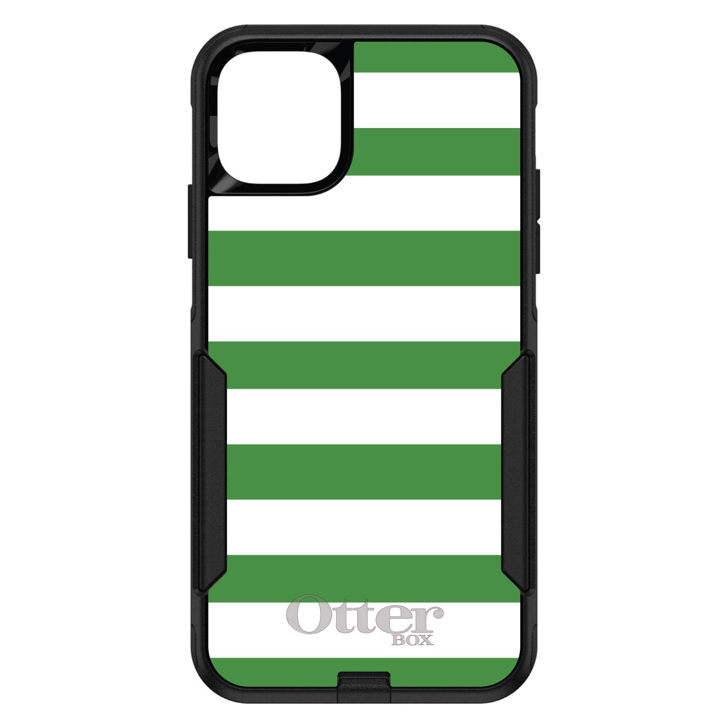 DistinctInk iPhone 13 Pro MAX Case (6.7 Inch) - Durable Protective Cover with Green & White Stripes | OtterBox Commuter Alternative | Perfect for Work, Travel & Outdoor Activities