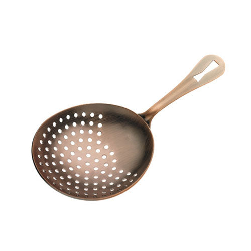Barfly by Mercer M37028ACP Julep Strainer - Antique Copper Cocktail Strainer, 6.5