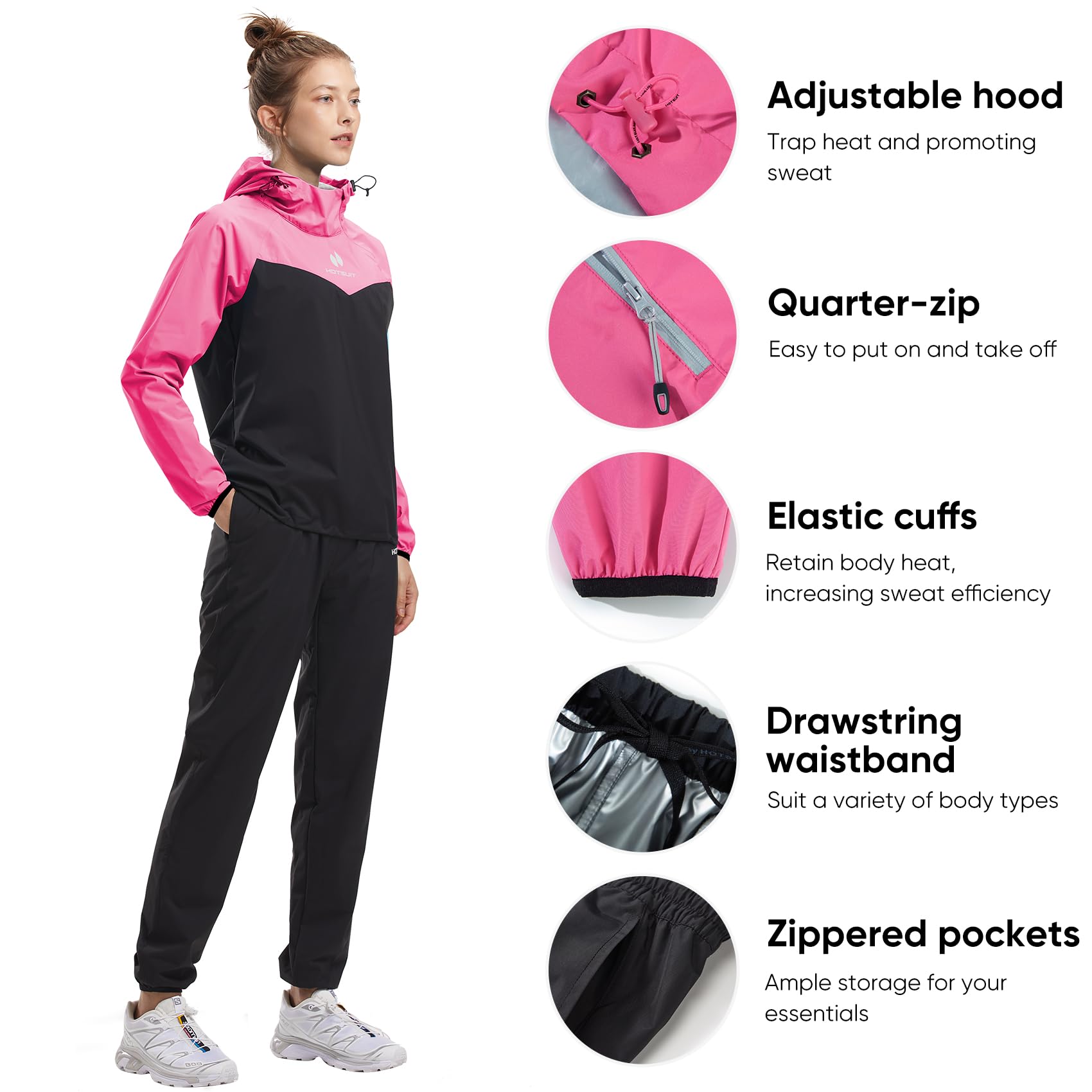 HOTSUIT Women's Sauna Suit for Weight Loss - Sweat Workout Jacket for Boxing, Gym & Fitness Training | Perfect for Home Exercise, Running & Hot Yoga Sessions