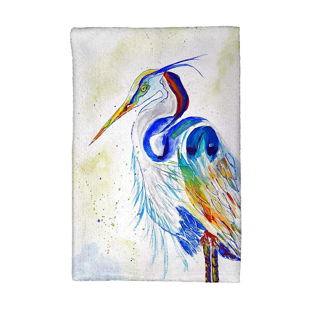 Betsy Drake KT1006 Watercolor Heron Kitchen Towel - Absorbent & Decorative Cotton Dish Towel for Cooking, Baking & Kitchen Decor