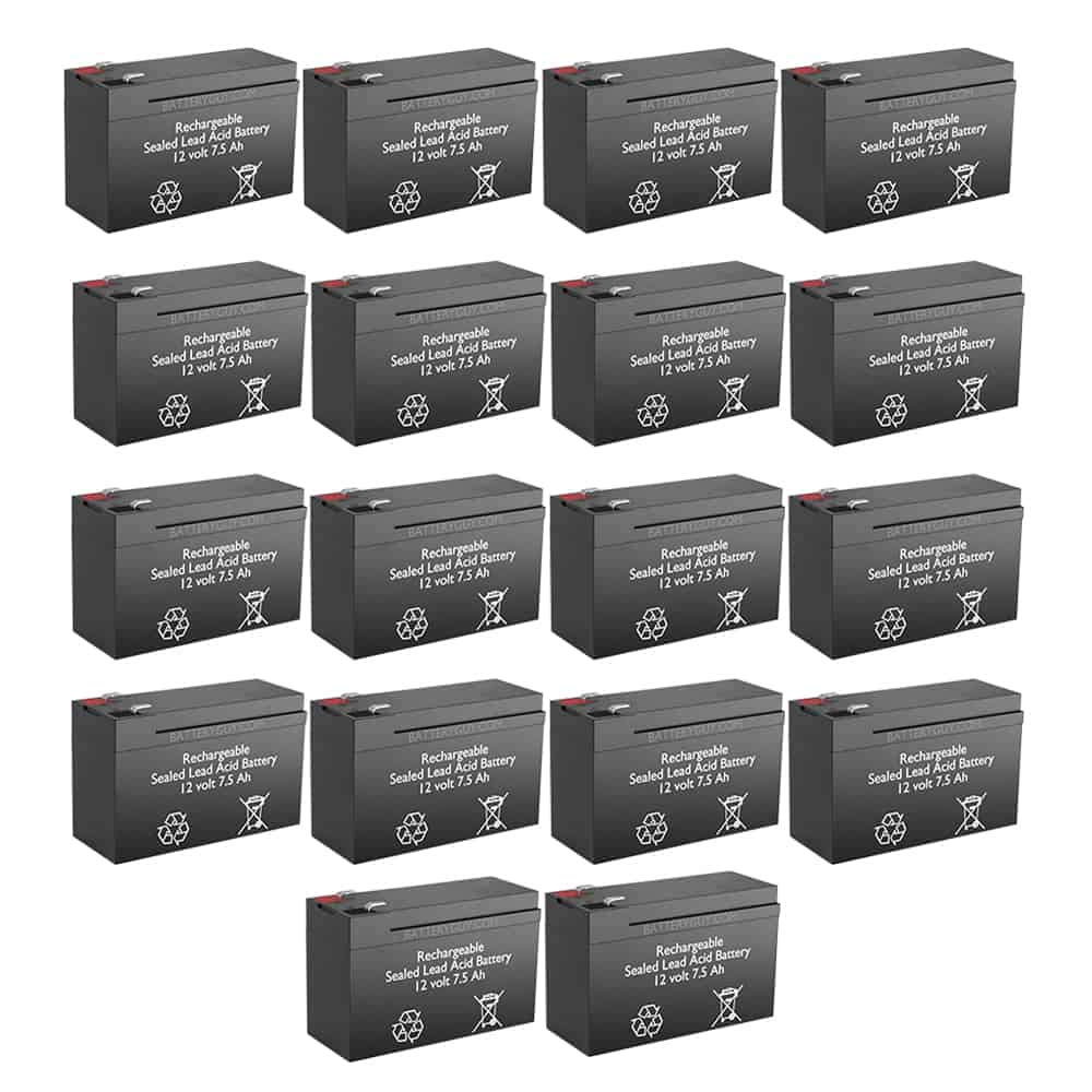 12V 7.5Ah SLA Replacement Battery - Rechargeable High Rate Lead Acid Battery (Pack of 18) - Perfect for UPS Backup, Emergency Lights, and Security Systems