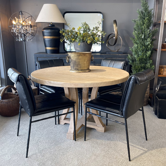 Chicago Round Dining Table 140cm - Modern Wooden Kitchen Table for 6, Perfect for Small Spaces, Dining Rooms & Breakfast Nooks