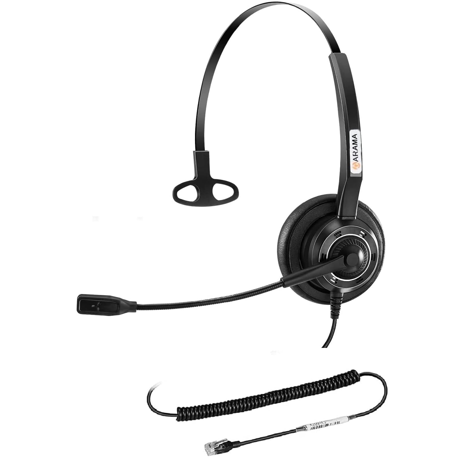 Polycom VoIP Headset with Noise Cancelling Microphone & Mute Button - Compatible with ShoreTel 230, NEC Allworx, Polycom VVX401/VVX411 - Mono Corded Office Headset for Clear Business Calls & Remote Work