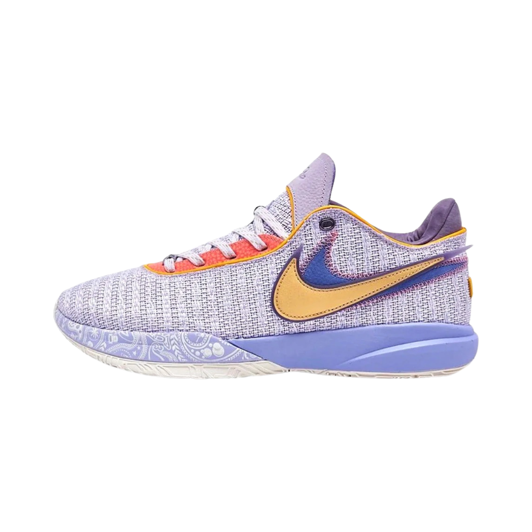Nike LeBron XX Basketball Shoes - Violet Frost & Metallic Gold - High-Performance Sneakers for Men - Perfect for Indoor & Outdoor Courts, Training, and Casual Wear