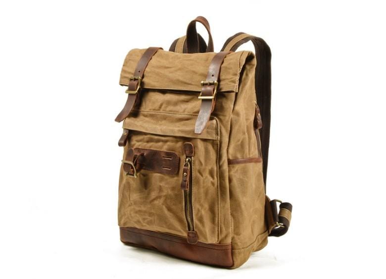 Durable Leather and Canvas Backpack Purse for Women - Stylish Laptop Bag for Work, Travel & School | Water-Resistant & Spacious Design
