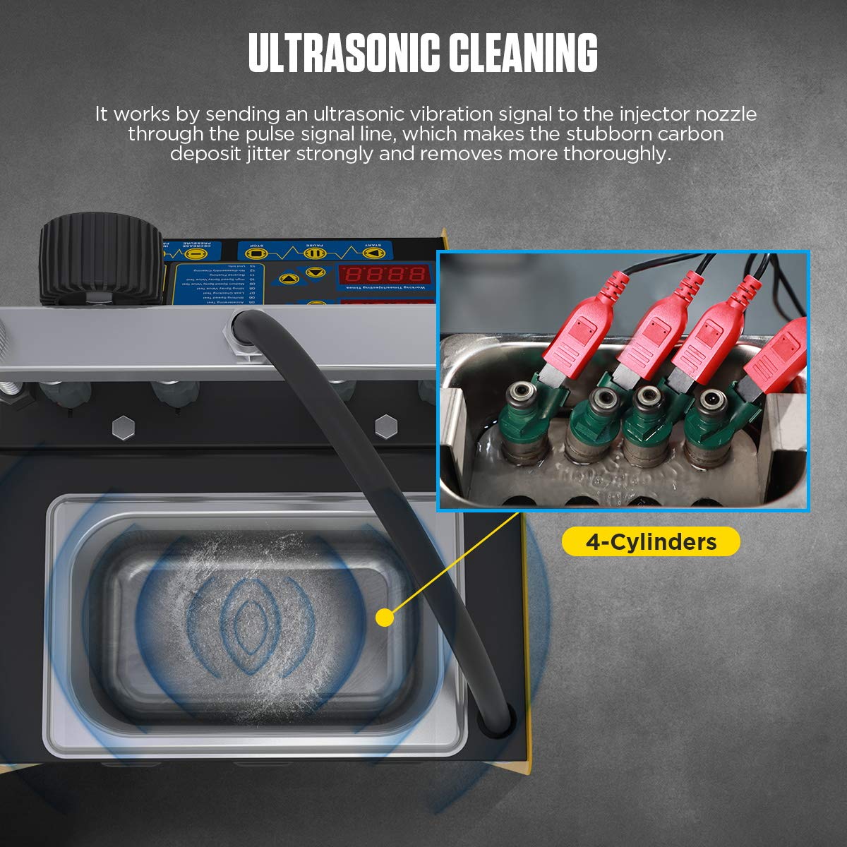 CT150 Fuel Injector Cleaner Tester - 4-Cylinder Ultrasonic Injection System for Motorcycle & Auto - No-Disassembly Cleaning with Spray Pattern, Leakage & Performance Testing (110V/220V) - Ideal for Garage Maintenance & DIY Auto Repair