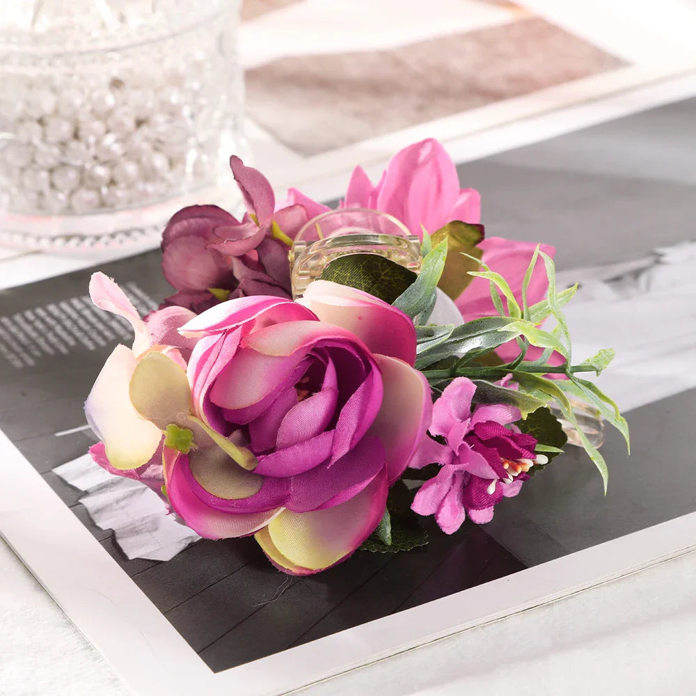 Haimeikang Large Flower Hair Clips for Women - Thick Hair Barrettes, Crab Claw Hairpins, Summer Fashion Hair Accessories for Weddings, Parties, and Everyday Wear