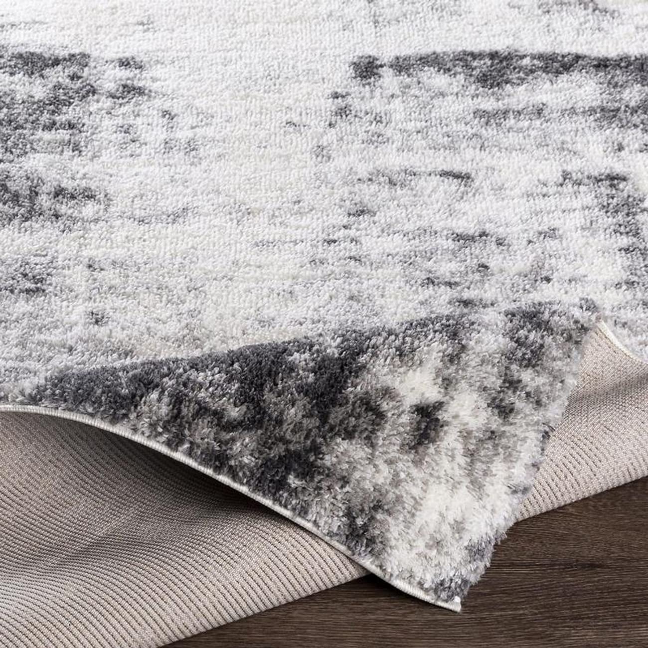Mark&Day 8x10 Jisp Modern Shag Area Rug - Soft Charcoal Gray & White Beige Black Carpet for Living Room, Bedroom, Kitchen - 7'10