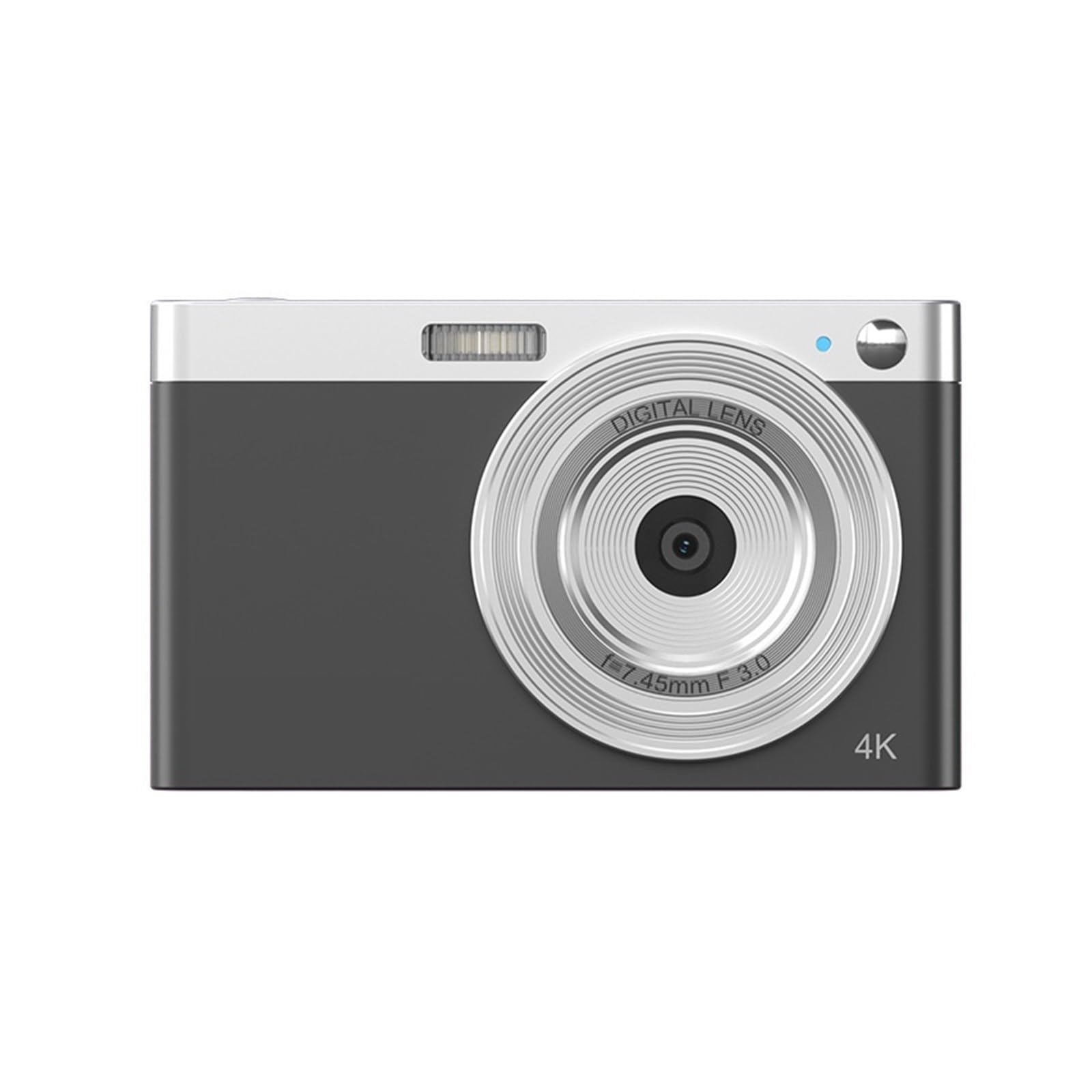 4K Video Camera Micro SLR Digital Camera with Auto Focus & Flip Screen - Portable Retro Vlogging Camera for YouTube, Travel Vlogs, Selfie & Content Creation (Black)