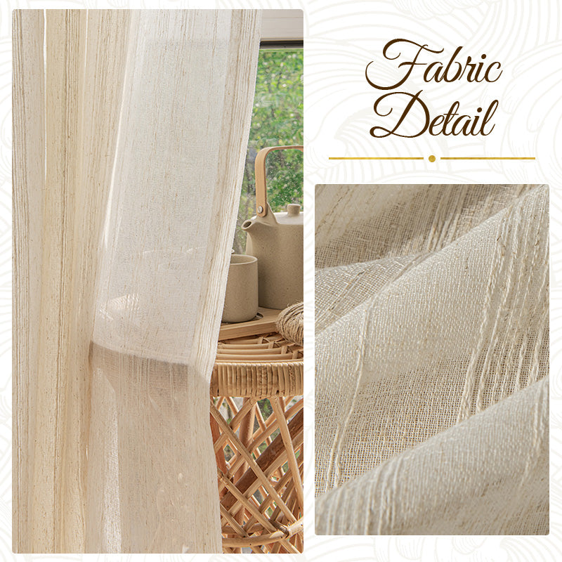 Olympia Striped Linen Light Filtering Custom Curtains - Elegant Window Treatment for Living Room & Bedroom