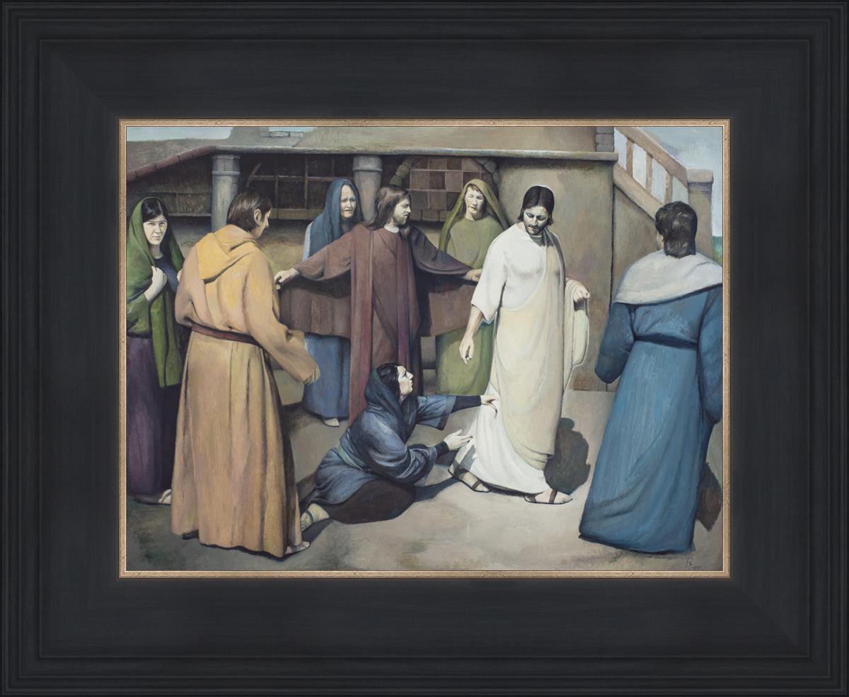 Jesus Healed the Woman Who Touched His Garment - Bible Story Scripture Christian Faith Wall Art for Home Church Decor