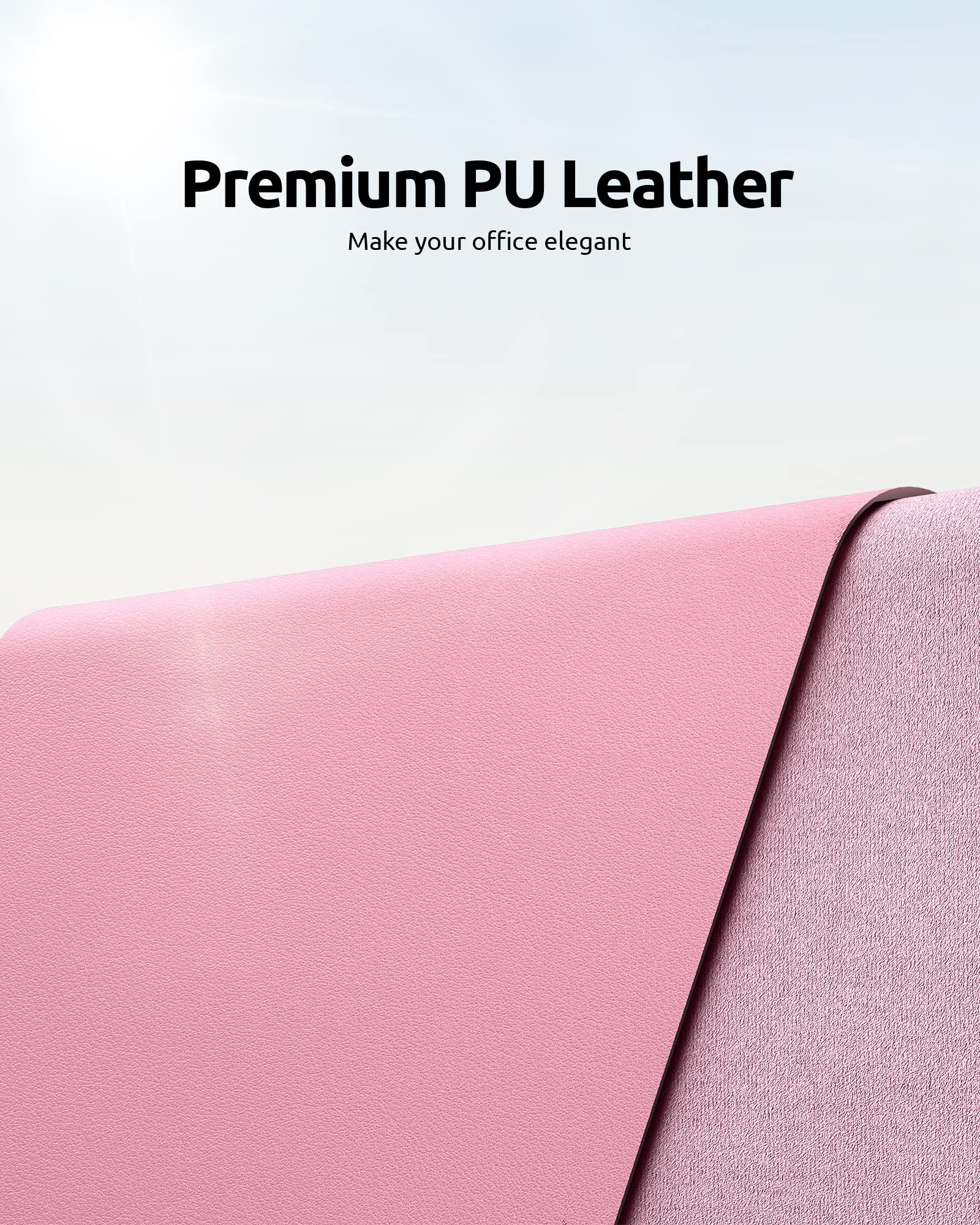 YSAGi Large PU Leather Desk Protector - Non-Slip Office Mat, Mouse Pad & Writing Surface - Waterproof Laptop Desk Blotter for Home & Office Workspace (31.5