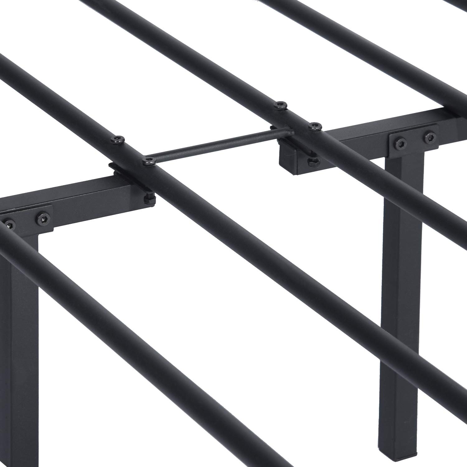 Black Metal Full Bed Frame with Headboard & Footboard - 14 Inch Sturdy Platform Bed Frame, No Box Spring Needed, Underbed Storage Space - Perfect for Bedrooms, Dorms, Adults & Kids - Ideal for Small Spaces & Guest Rooms