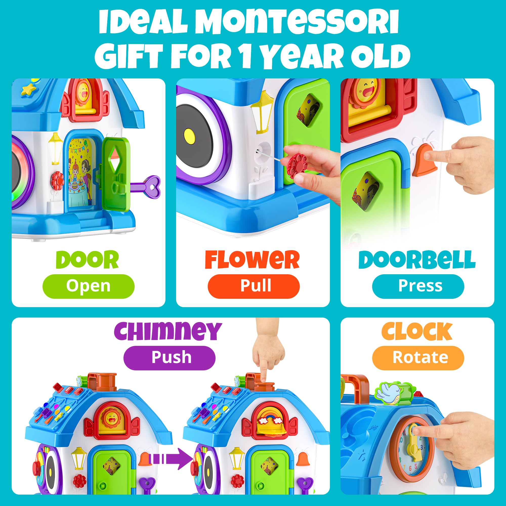 Montessori Toys for 1 Year Old - Educational Learning Toys for Toddlers 12-18 Months - Perfect First Birthday Gift for Boys & Girls - Wooden Sensory Toys for Early Childhood Development - Ideal for Playtime, Daycare & Homeschooling