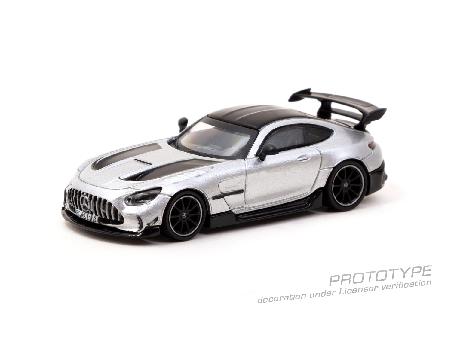 Tarmac Works 1:64 Scale Mercedes-Benz AMG GT Black Series Diecast Model Car - Silver | Collectible Miniature for Display, Racing Enthusiasts & Car Lovers