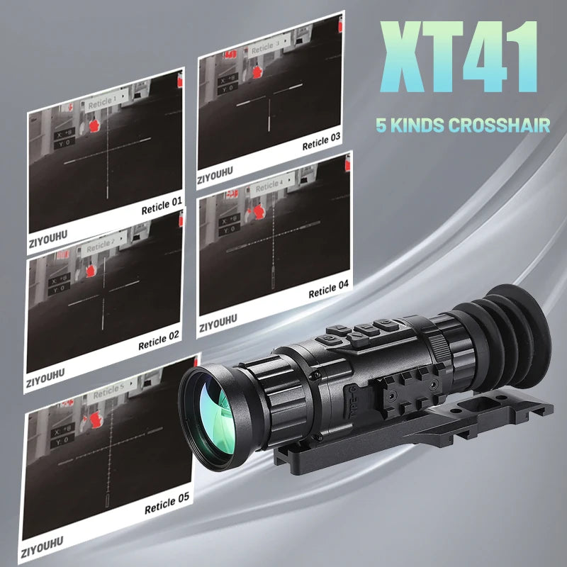 XT41 Thermal Night Vision Monocular - Clip-On Riflescope with External Screen & Video Recording | Hunting Gear for Low Light Conditions, Wildlife Observation & Outdoor Adventures
