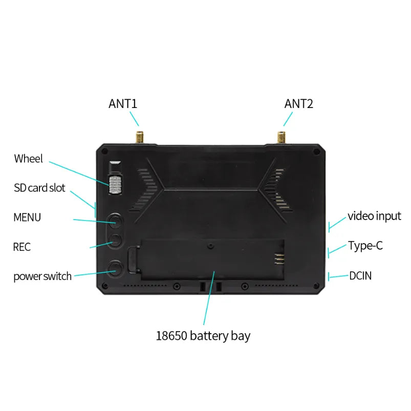 SKYZONE M5 5.8GHz FPV Monitor with DVR - HD Real-Time FPV Drone Screen for Racing & Aerial Photography | Perfect for FPV Drones, Quadcopters & RC Aircraft